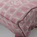 CHANEL New Travel Line Backpack Canvas Pink CC Auth BD376-13