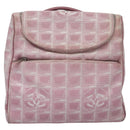 CHANEL New Travel Line Backpack Canvas Pink CC Auth BD376-2