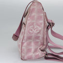 CHANEL New Travel Line Backpack Canvas Pink CC Auth BD376-4