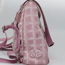 CHANEL New Travel Line Backpack Canvas Pink CC Auth BD376-5