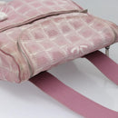 CHANEL New Travel Line Backpack Canvas Pink CC Auth BD376-6