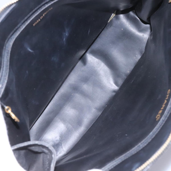CHANEL COCO Mark Tote Bag Caviar Skin Black CC Auth BD379