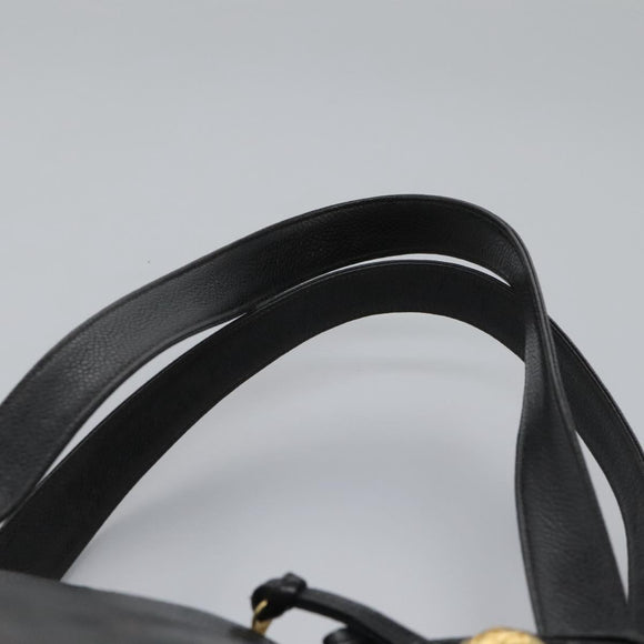 CHANEL COCO Mark Tote Bag Caviar Skin Black CC Auth BD379