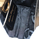 Salvatore Ferragamo Gancini Chain Shoulder Bag Leather Silver Gold Auth BD416-11