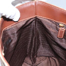 BURBERRY Nova Check Hand Bag PVC Beige Brown gold Auth BD438-19