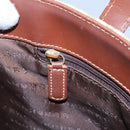 BURBERRY Nova Check Hand Bag PVC Beige Brown gold Auth BD438-20