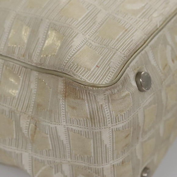 CHANEL New travel line Tote Bag Canvas Beige CC Auth BD439