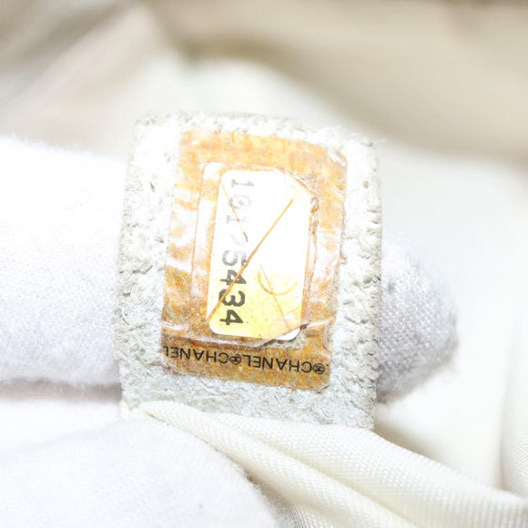 CHANEL New travel line Tote Bag Canvas Beige CC Auth BD439