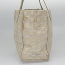 CHANEL New travel line Tote Bag Canvas Beige CC Auth BD439-4