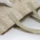 CHANEL New travel line Tote Bag Canvas Beige CC Auth BD439-7