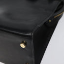 Salvatore Ferragamo Vala Shoulder Bag Leather Black Gold Auth BD443-9