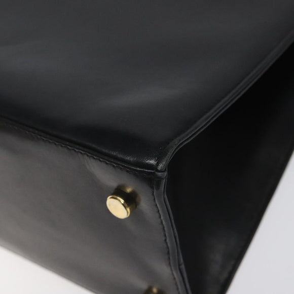 Salvatore Ferragamo Vala Shoulder Bag Leather Black Gold Auth BD443