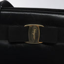Salvatore Ferragamo Vala Shoulder Bag Leather Black Gold Auth BD443-17