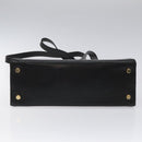 Salvatore Ferragamo Vala Shoulder Bag Leather Black Gold Auth BD443-5