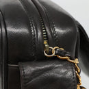 CHANEL Matelasse Tassel Shoulder Bag Lamb Skin Black Gold CC Auth BD484A-14