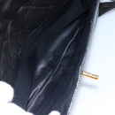 CHANEL Matelasse Tassel Shoulder Bag Lamb Skin Black Gold CC Auth BD484A-20