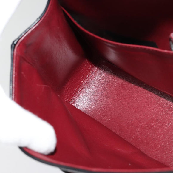 CHANEL Matelasse 25 Double Flap Chain Bag Lamb Skin Black Gold CC Auth BD485A