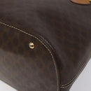 CELINE Macadam Canvas Hand Bag PVC Leather Brown Gold Auth BD487-14