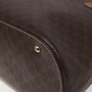 CELINE Macadam Canvas Hand Bag PVC Leather Brown Gold Auth BD487-16