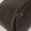 CELINE Macadam Canvas Hand Bag PVC Leather Brown Gold Auth BD487-17