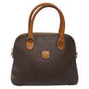 CELINE Macadam Canvas Hand Bag PVC Leather Brown Gold Auth BD487-13