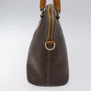 CELINE Macadam Canvas Hand Bag PVC Leather Brown Gold Auth BD487-4
