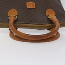 CELINE Macadam Canvas Hand Bag PVC Leather Brown Gold Auth BD487-7