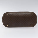 CELINE Macadam Canvas Hand Bag PVC Leather Brown Gold Auth BD487-5