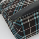 BURBERRY Nova Check Blue Label Shoulder Bag Canvas Blue Silver Auth BD488-14