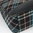 BURBERRY Nova Check Blue Label Shoulder Bag Canvas Blue Silver Auth BD488-16