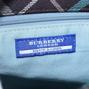 BURBERRY Nova Check Blue Label Shoulder Bag Canvas Blue Silver Auth BD488-10