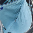 BURBERRY Nova Check Blue Label Shoulder Bag Canvas Blue Silver Auth BD488-17