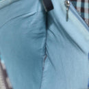 BURBERRY Nova Check Blue Label Shoulder Bag Canvas Blue Silver Auth BD488-18