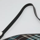 BURBERRY Nova Check Blue Label Shoulder Bag Canvas Blue Silver Auth BD488-8