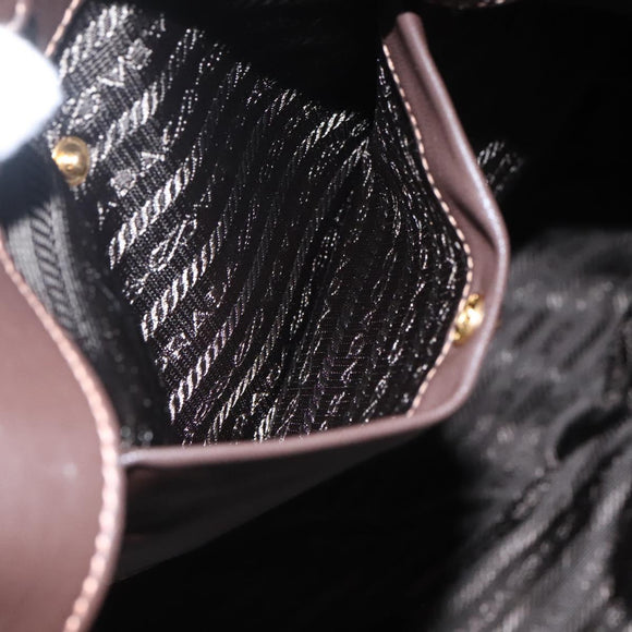 PRADA Tote Bag Nylon Khaki Gold Auth BD489