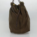 PRADA Tote Bag Nylon Khaki Gold Auth BD489-3