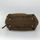 PRADA Tote Bag Nylon Khaki Gold Auth BD489-5