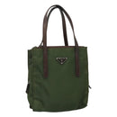 PRADA Hand Bag Nylon Khaki Auth BD490-1