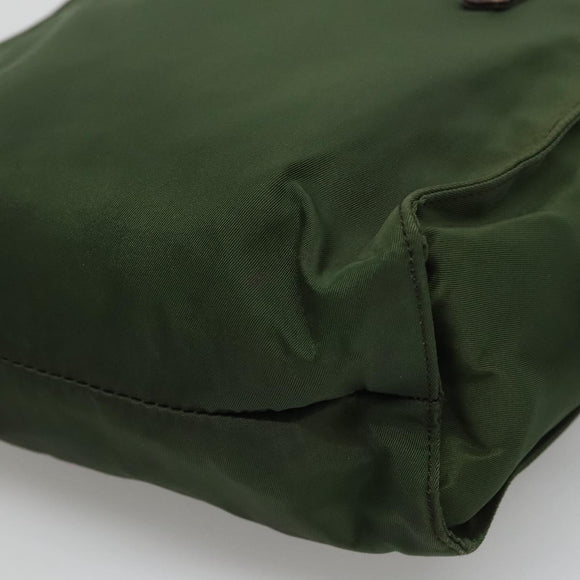 PRADA Hand Bag Nylon Khaki Auth BD490