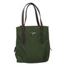 PRADA Hand Bag Nylon Khaki Auth BD490-13