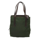 PRADA Hand Bag Nylon Khaki Auth BD490-2