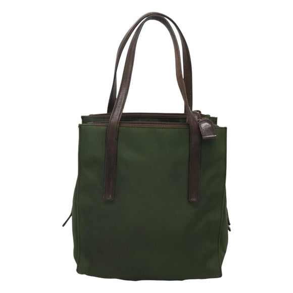 PRADA Hand Bag Nylon Khaki Auth BD490