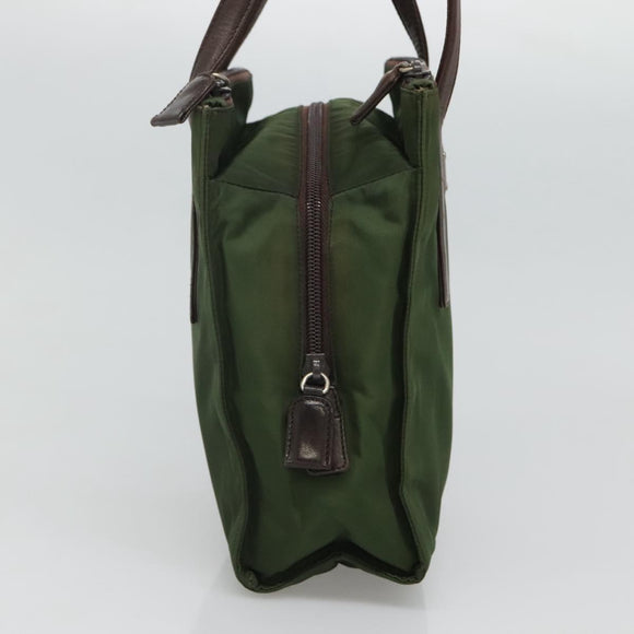 PRADA Hand Bag Nylon Khaki Auth BD490