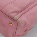 PRADA Canapa PM Hand Bag Denim 2way Pink Gold Auth BD514-16