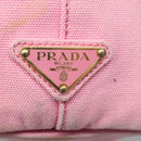 PRADA Canapa PM Hand Bag Denim 2way Pink Gold Auth BD514-17