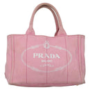 PRADA Canapa PM Hand Bag Denim 2way Pink Gold Auth BD514-13
