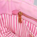PRADA Canapa PM Hand Bag Denim 2way Pink Gold Auth BD514-21