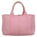 PRADA Canapa PM Hand Bag Denim 2way Pink Gold Auth BD514-2