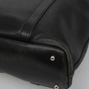 GUCCI Bamboo Hand Bag Leather Black Silver 000 1998 0508 Auth BD548-8