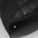 GUCCI Bamboo Hand Bag Leather Black Silver 000 1998 0508 Auth BD548-17